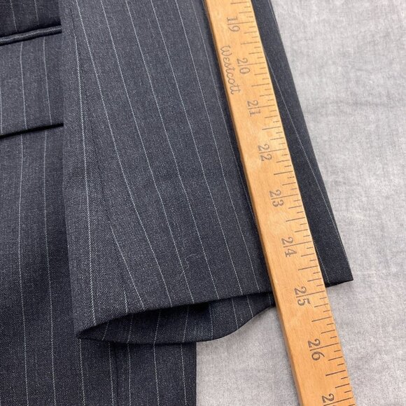 Brooks Brothers Blazer Men 40L Gray White Pinstripe Super 110s Wool VTG - Picture 6 of 14